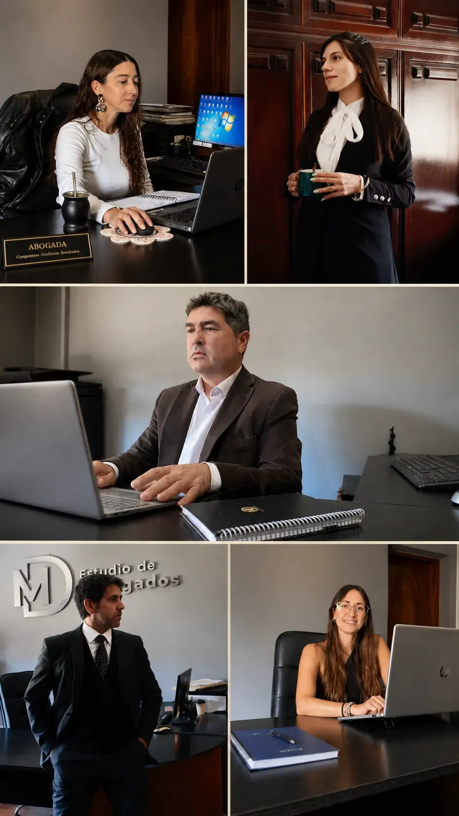 Equipo de MD Abogados Asociados en su estudio de Junín